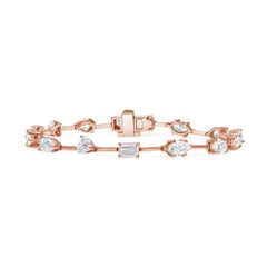 Gliederarmband aus 18 Karat Roségold mit Diamanten im Multi-Schliff