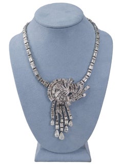 Multi Cut Diamond Cascade Necklace