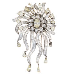 Multi Cut Diamond Dangle Brooch