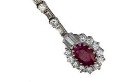 Multi Cut Diamond & Ruby Drop Earrings