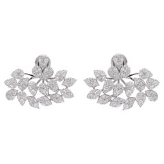 Orecchini da sposa a grappolo con diamanti naturali taglio multiplo Regalo Oro bianco 18 carati