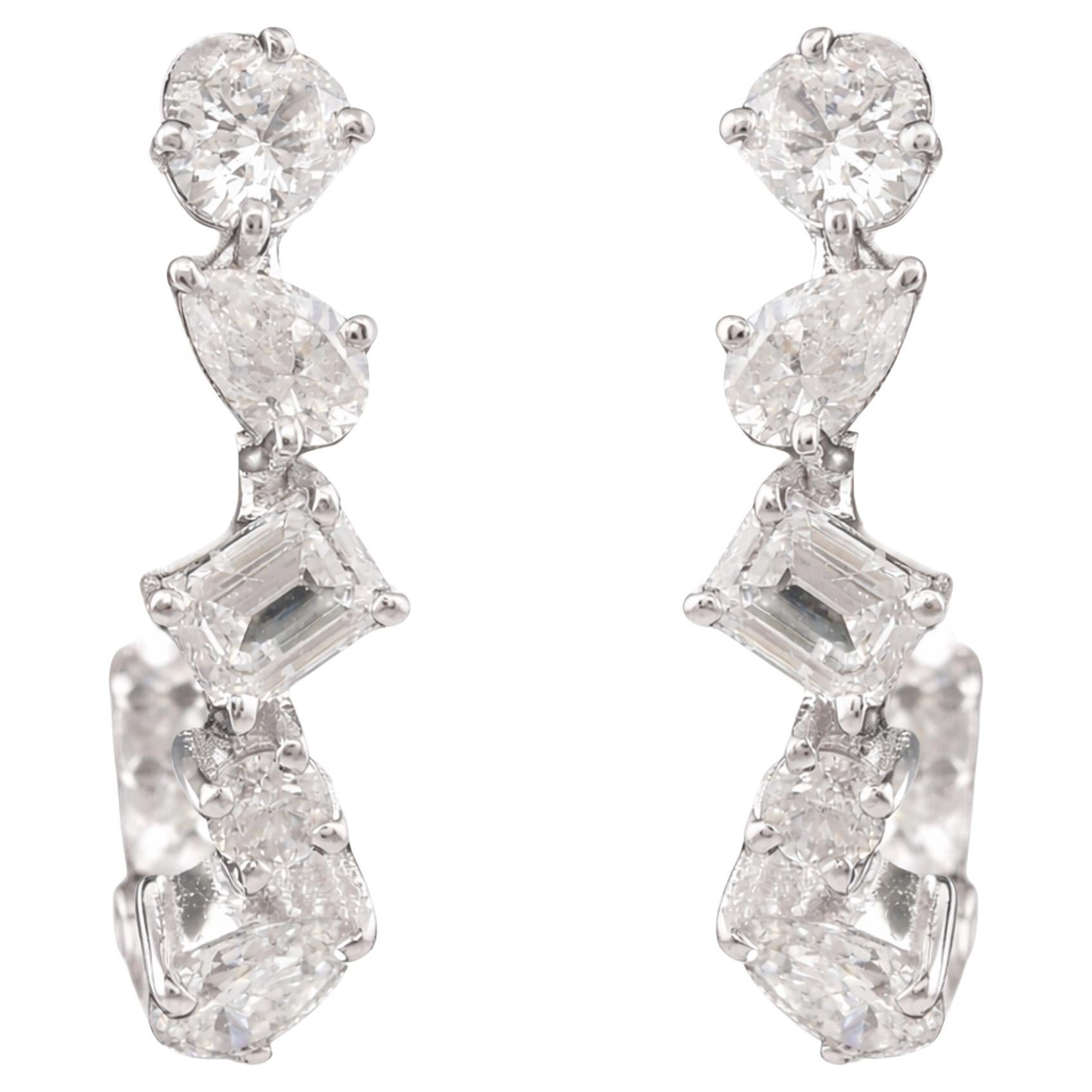 14k White Gold Diamond Earrings – 1.03 Ct Natural Diamond Perfect Gift for Her