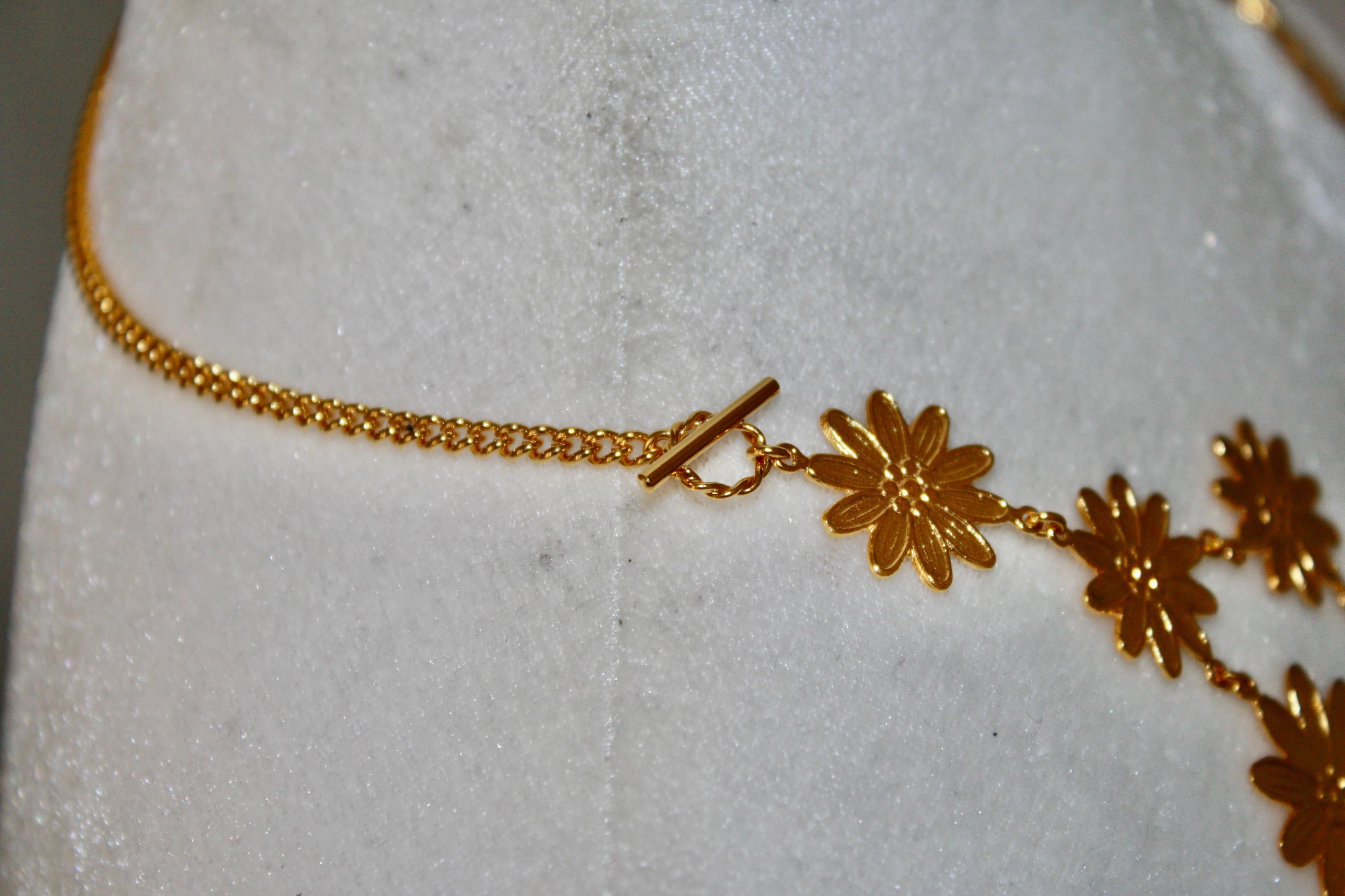 Women's or Men's Multi Daisy Gilded Brass Choker