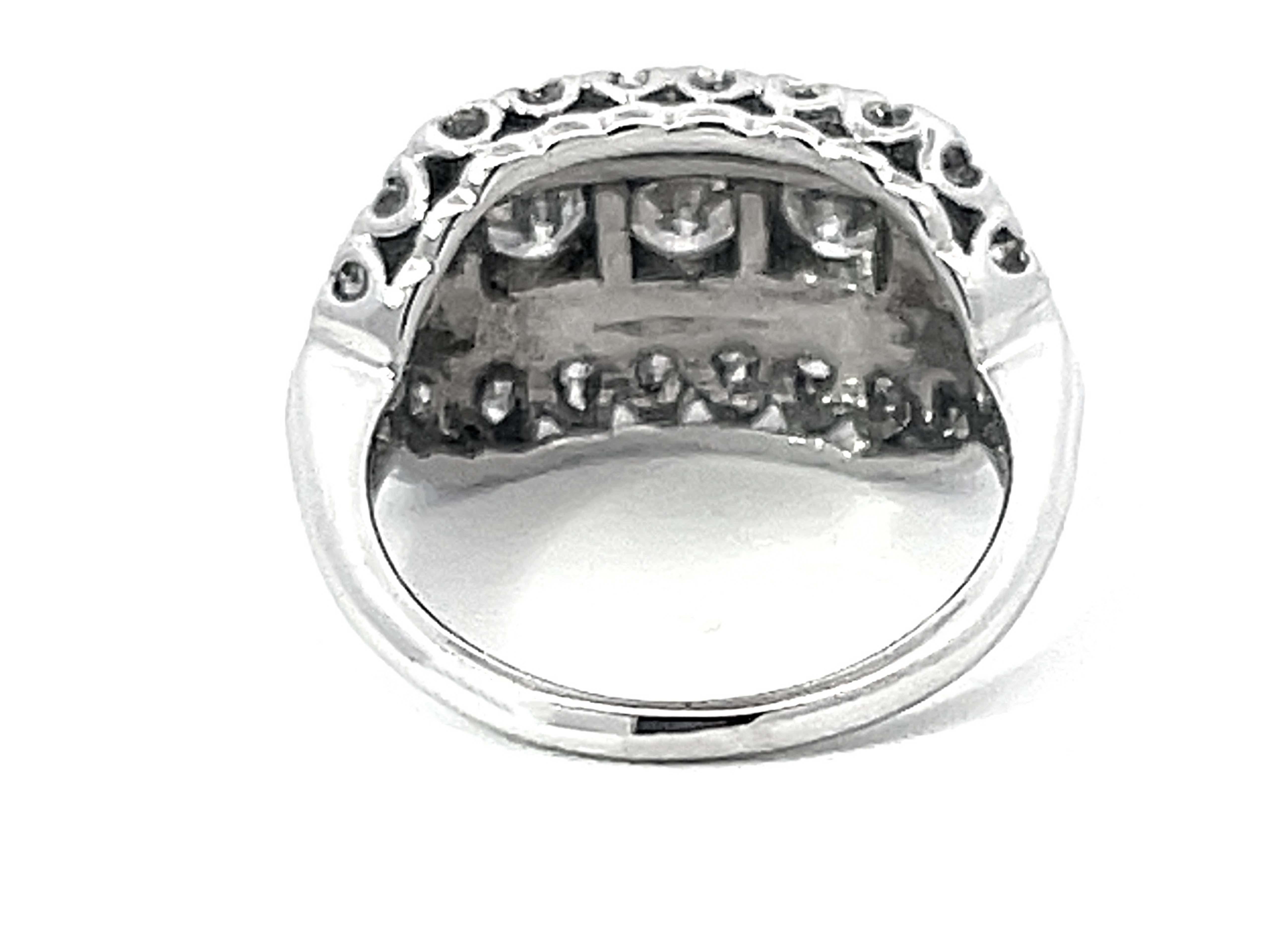 Multi Diamond Band Ring in 14k White Gold For Sale 1