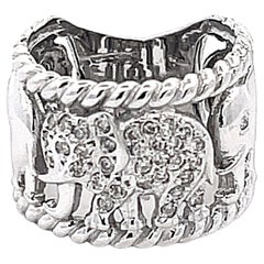 Vintage Multi Diamond Band Ring in 14k White Gold