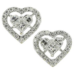 Multi-Diamant-Cluster-Herz-Ohrringe