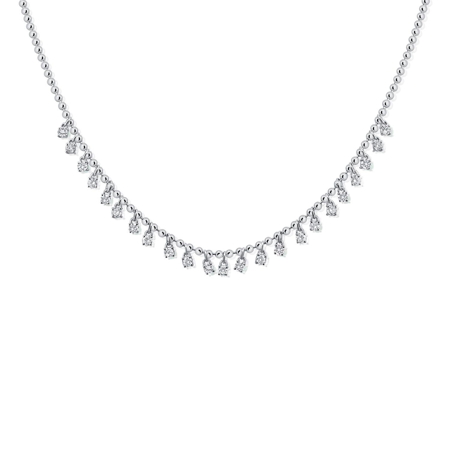 Collier à maillons en or jaune 14 carats avec pendentifs à diamants multiples 1.23 carats Ajustable en vente 7