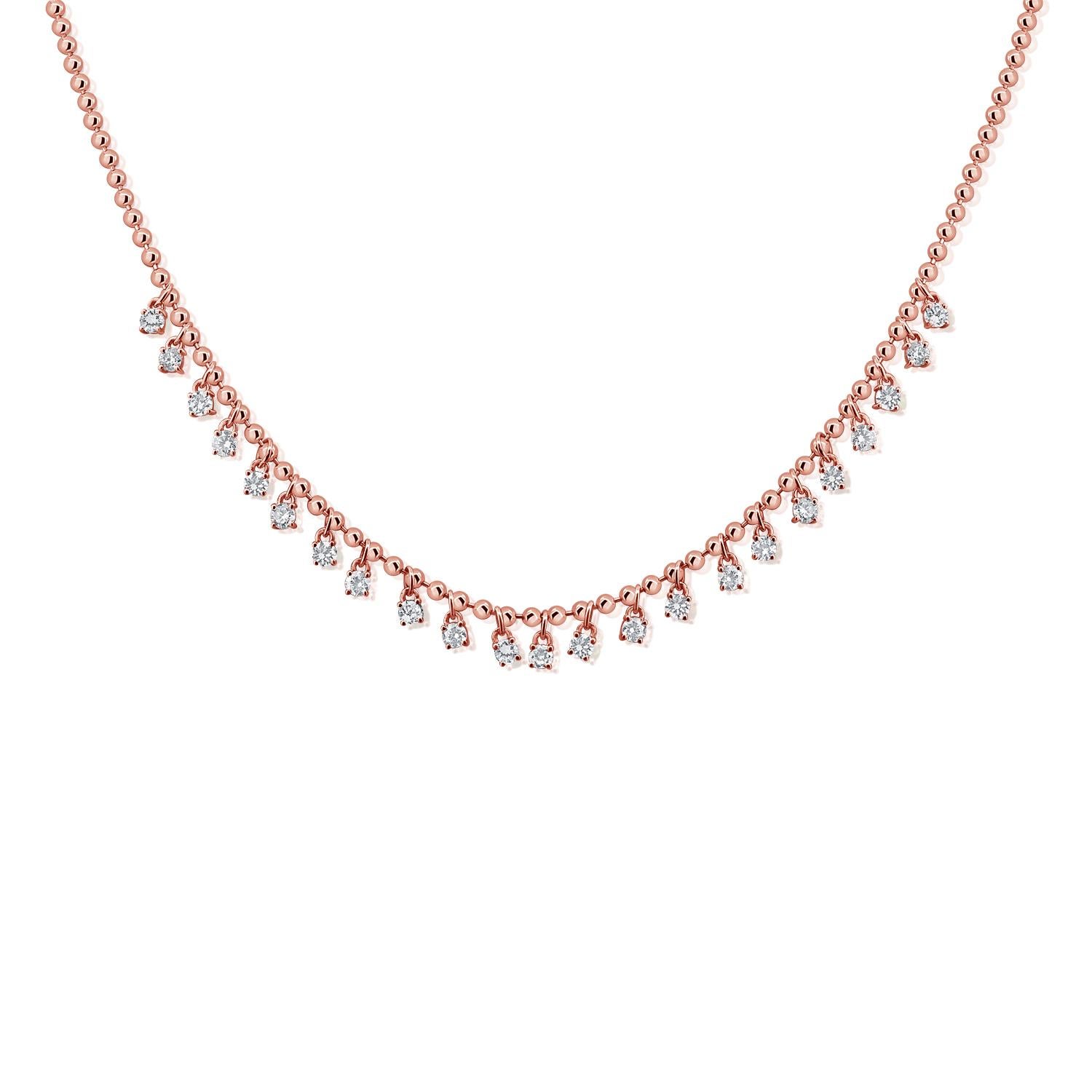 Collier à maillons en or jaune 14 carats avec pendentifs à diamants multiples 1.23 carats Ajustable en vente 8