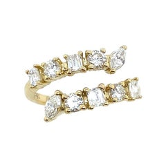 Mehr Diamantförmiger Spiralring aus 18 Karat Gelbgold mit Diamanten