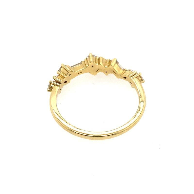 Baguette Cut Multi Diamond Shaped Ring 0.55ct in Total Set in 18ct Yellow Gold For Sale