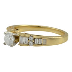 Bague de fiançailles bicolore multi-diamants