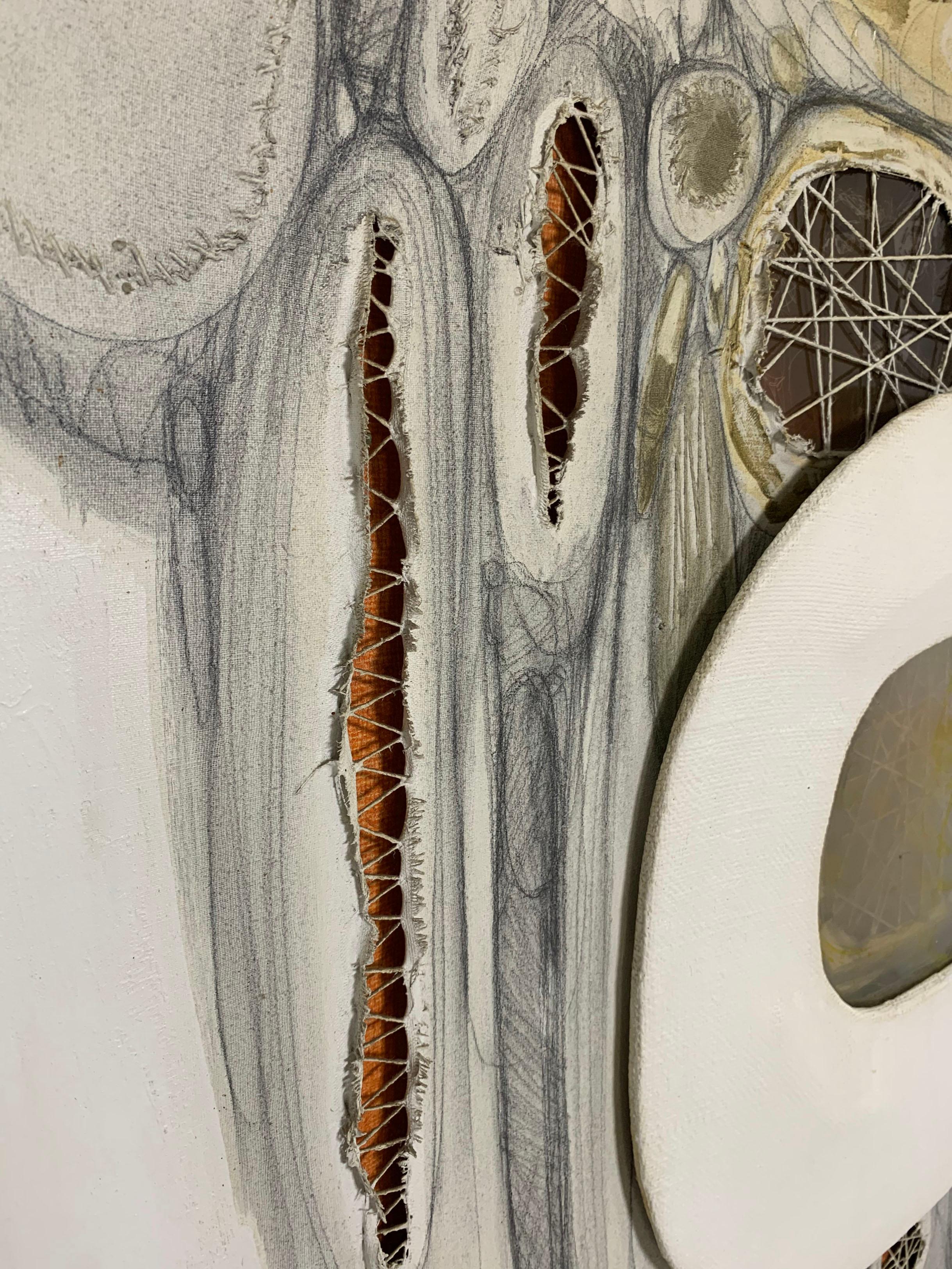 Mehrdimensional geschliffenes Leinwandgemälde von Robert Gordenier, ca. 1970er Jahre (Ende des 20. Jahrhunderts) im Angebot