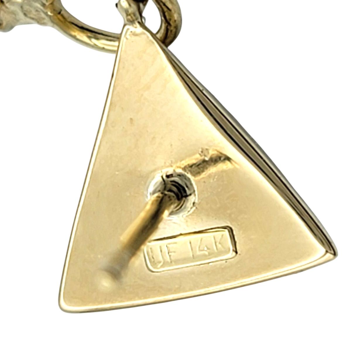 Multi-Dimensional Star Trio Tiered Dangle Earrings in 14 Karat Yellow Gold For Sale 3