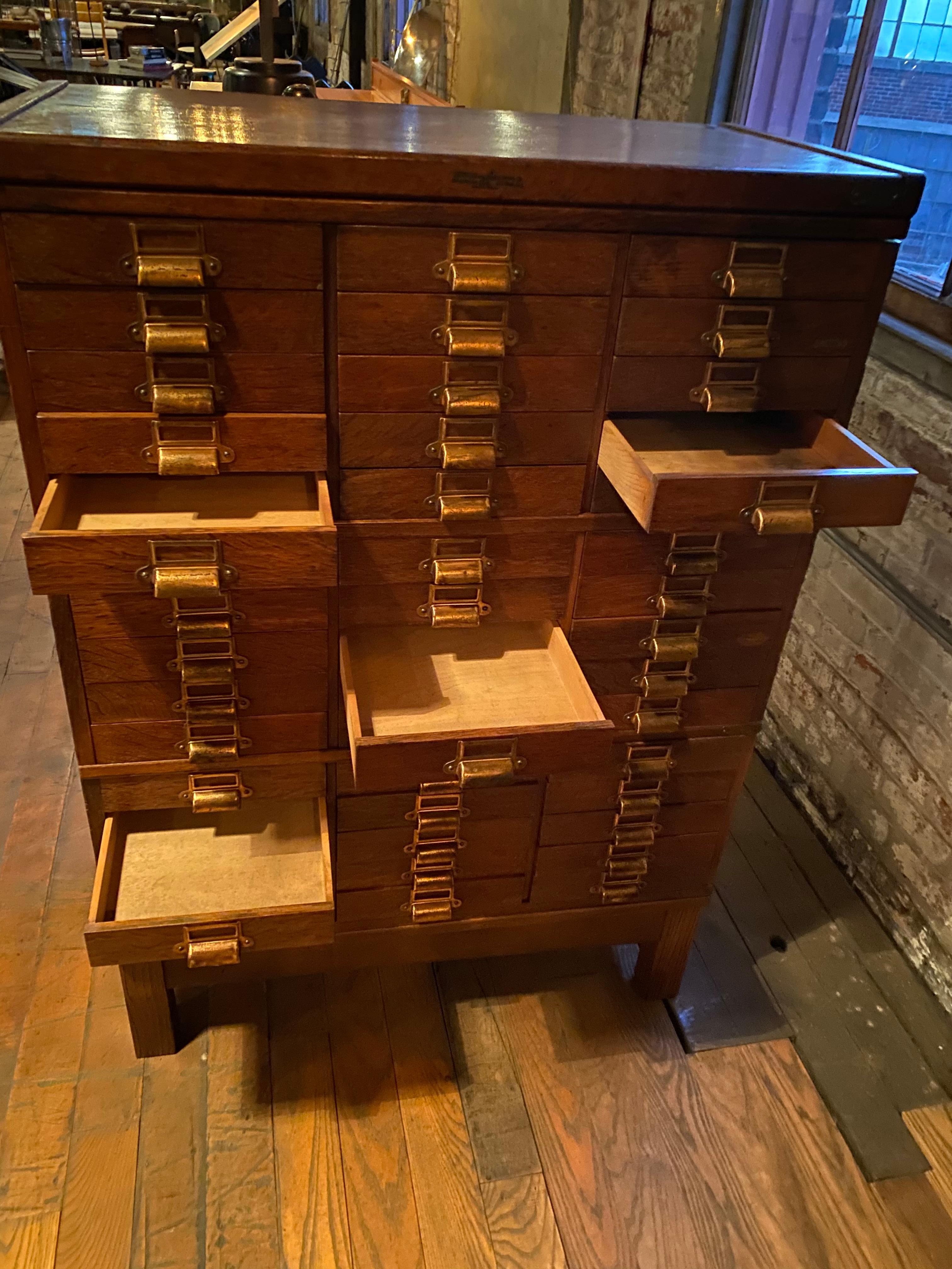 American Multi-Drawer Oak Cabinet