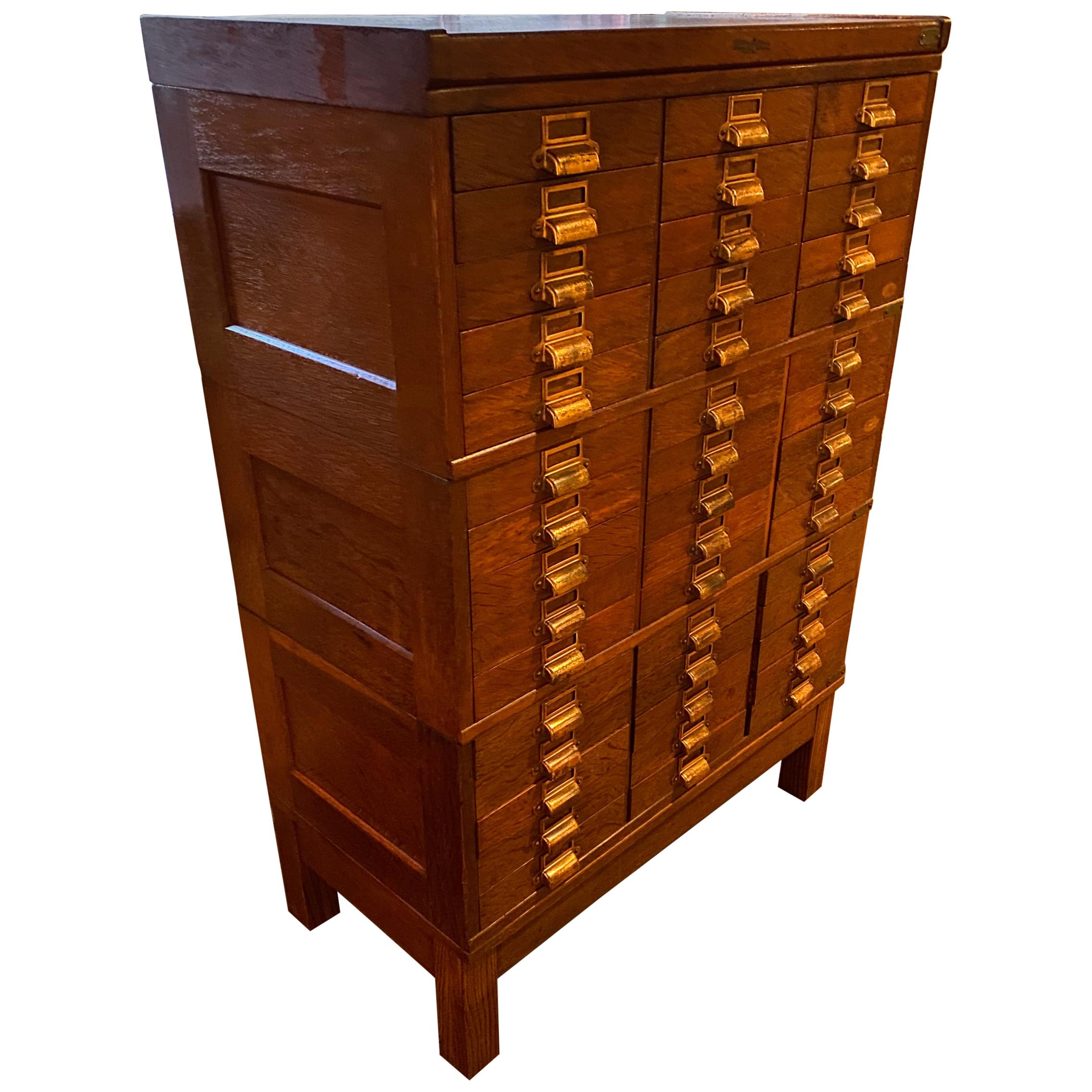 Multi-Drawer Oak Cabinet