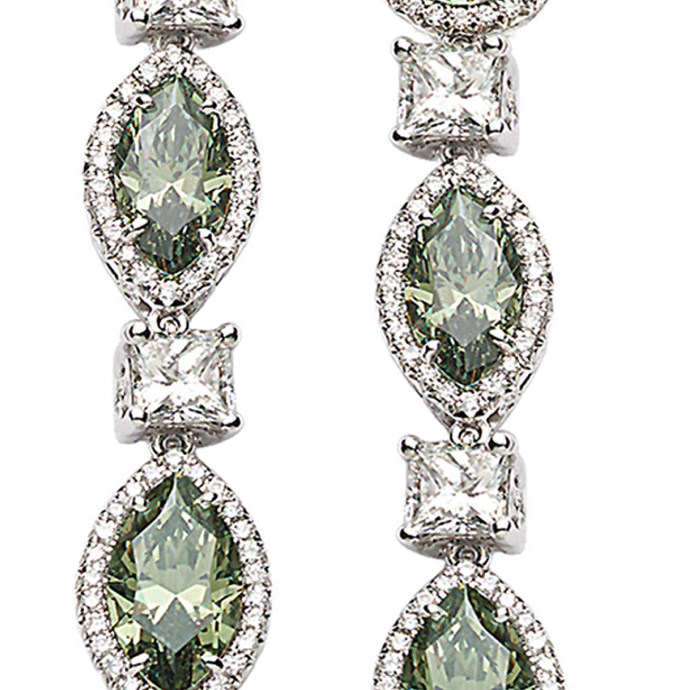 Rose Cut Multi-Drop Earring with 7.64 Carat Demantoid Garnet and Diamonds For Sale