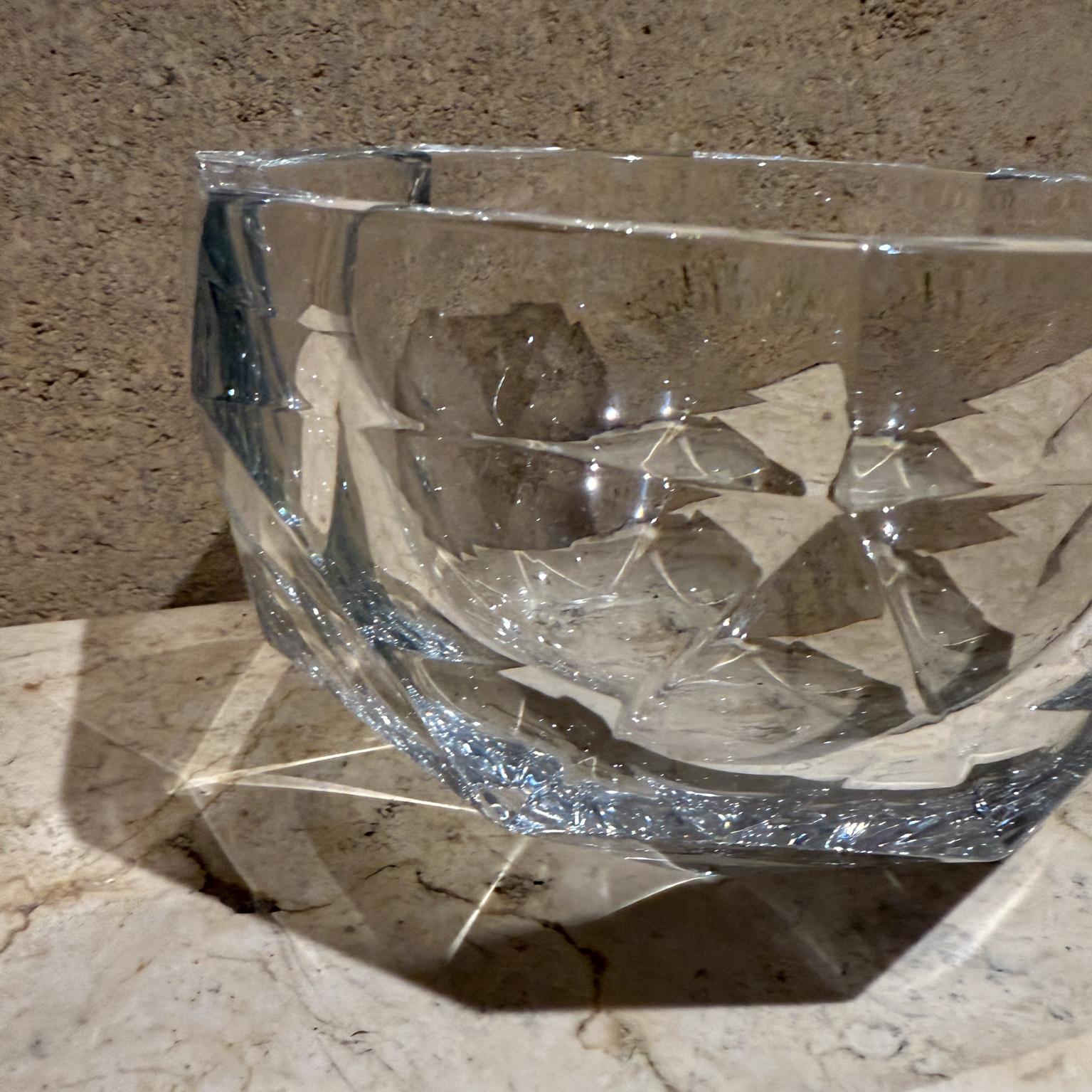 Multi Facet  Crystal Bowl by Mikasa  Platinum Octagon Shape For Sale 4