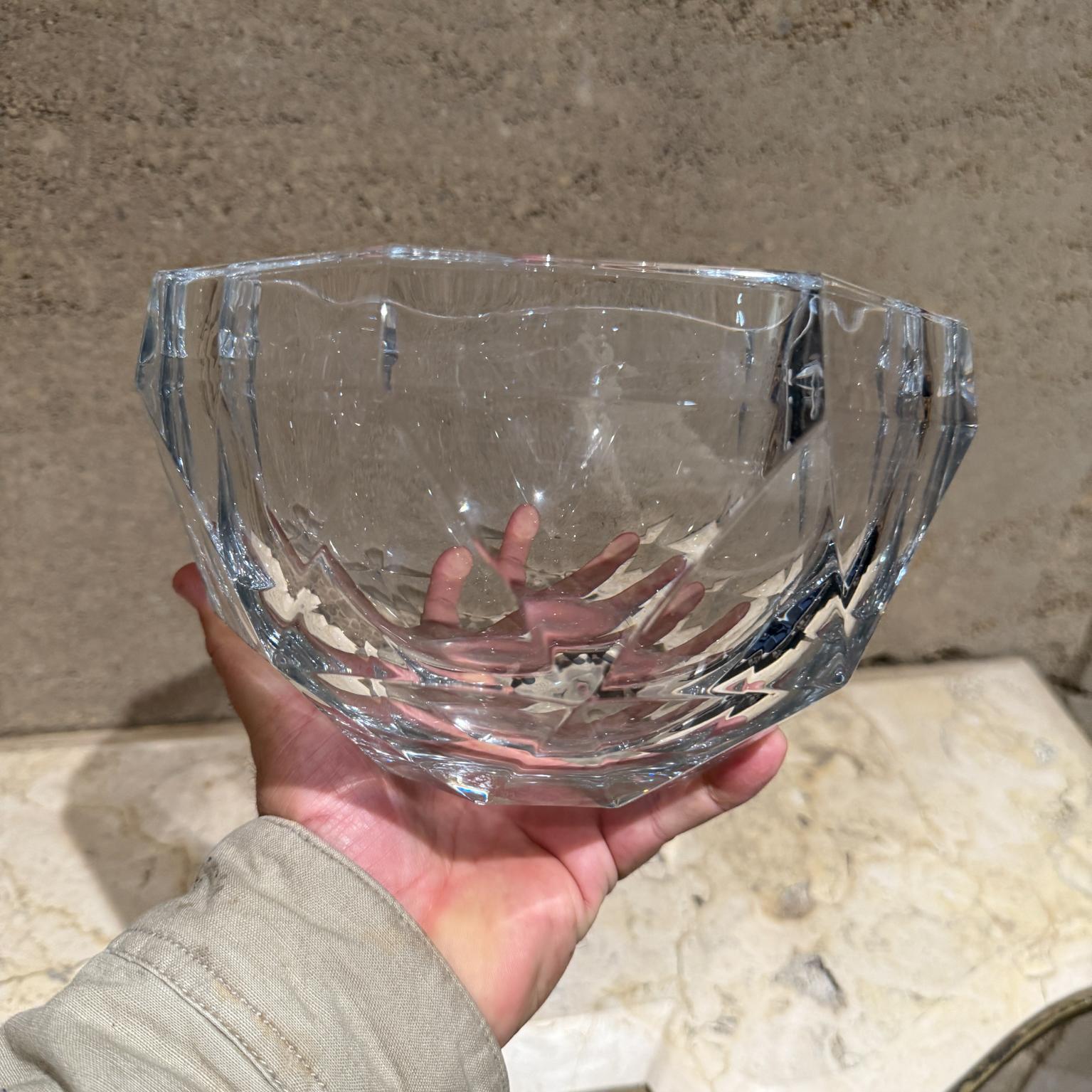 Multi Facet  Crystal Bowl by Mikasa  Platinum Octagon Shape For Sale 6