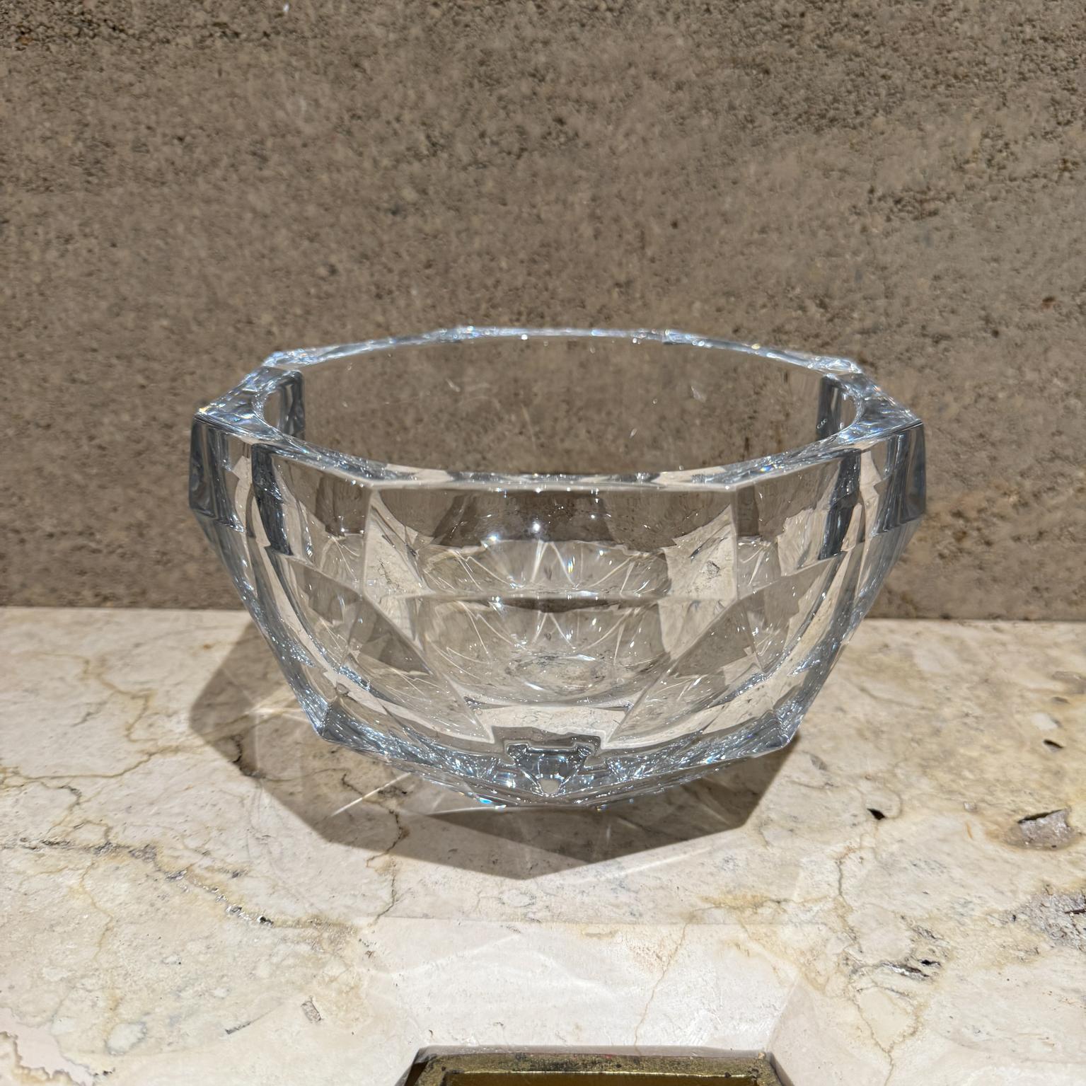 American Multi Facet  Crystal Bowl by Mikasa  Platinum Octagon Shape For Sale