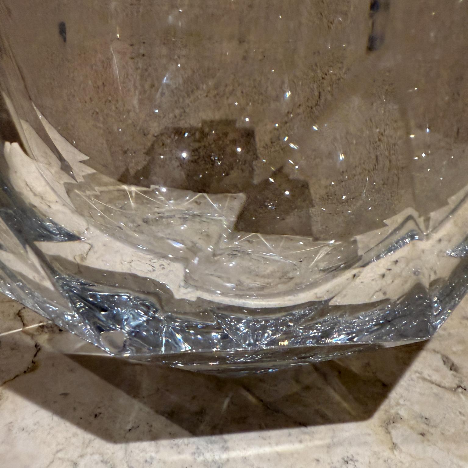 Multi Facet  Crystal Bowl by Mikasa  Platinum Octagon Shape For Sale 1