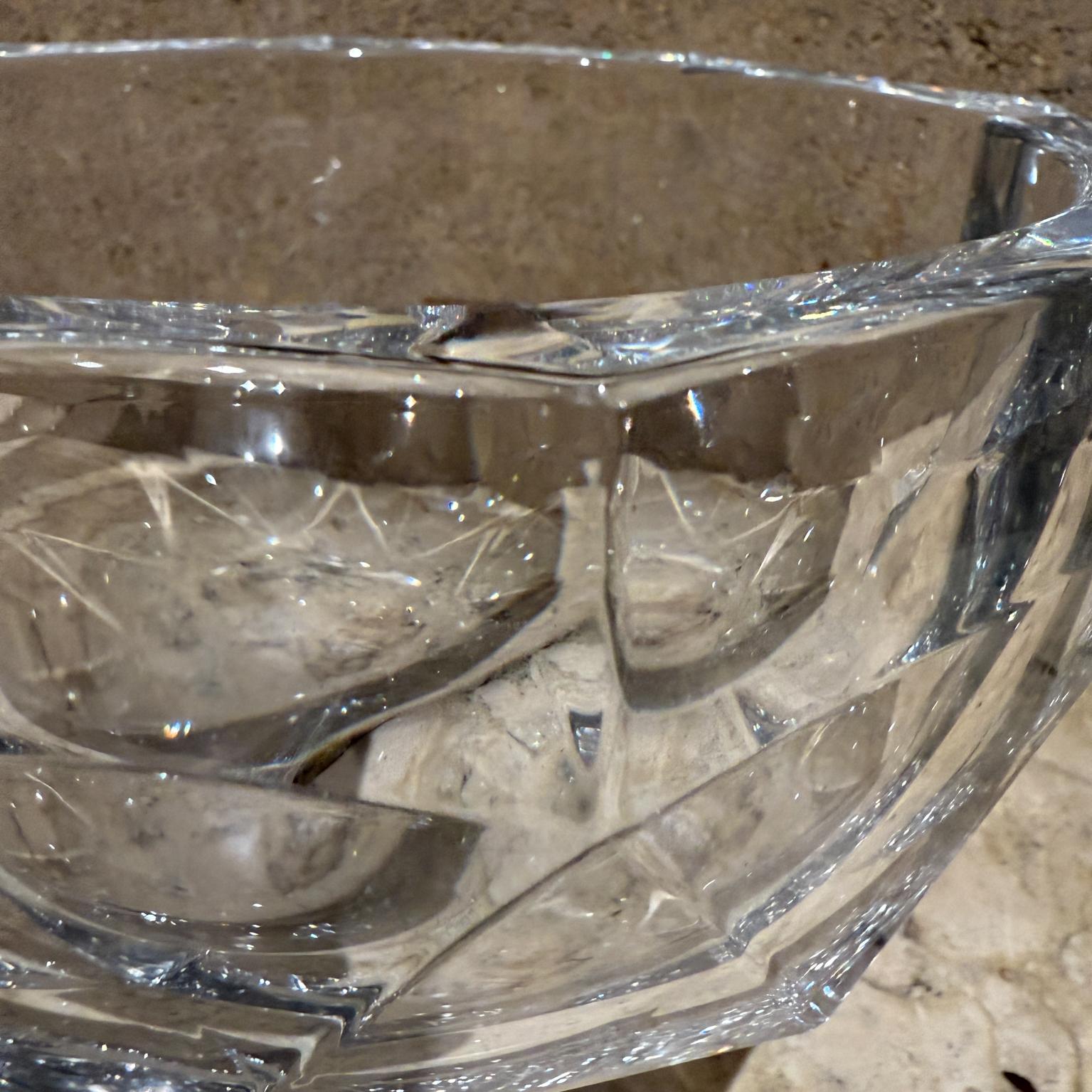 Multi Facet  Crystal Bowl by Mikasa  Platinum Octagon Shape For Sale 2