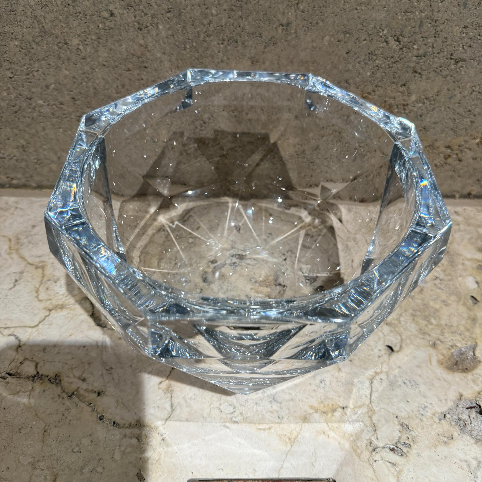 Multi Facet  Crystal Bowl by Mikasa  Platinum Octagon Shape For Sale 3