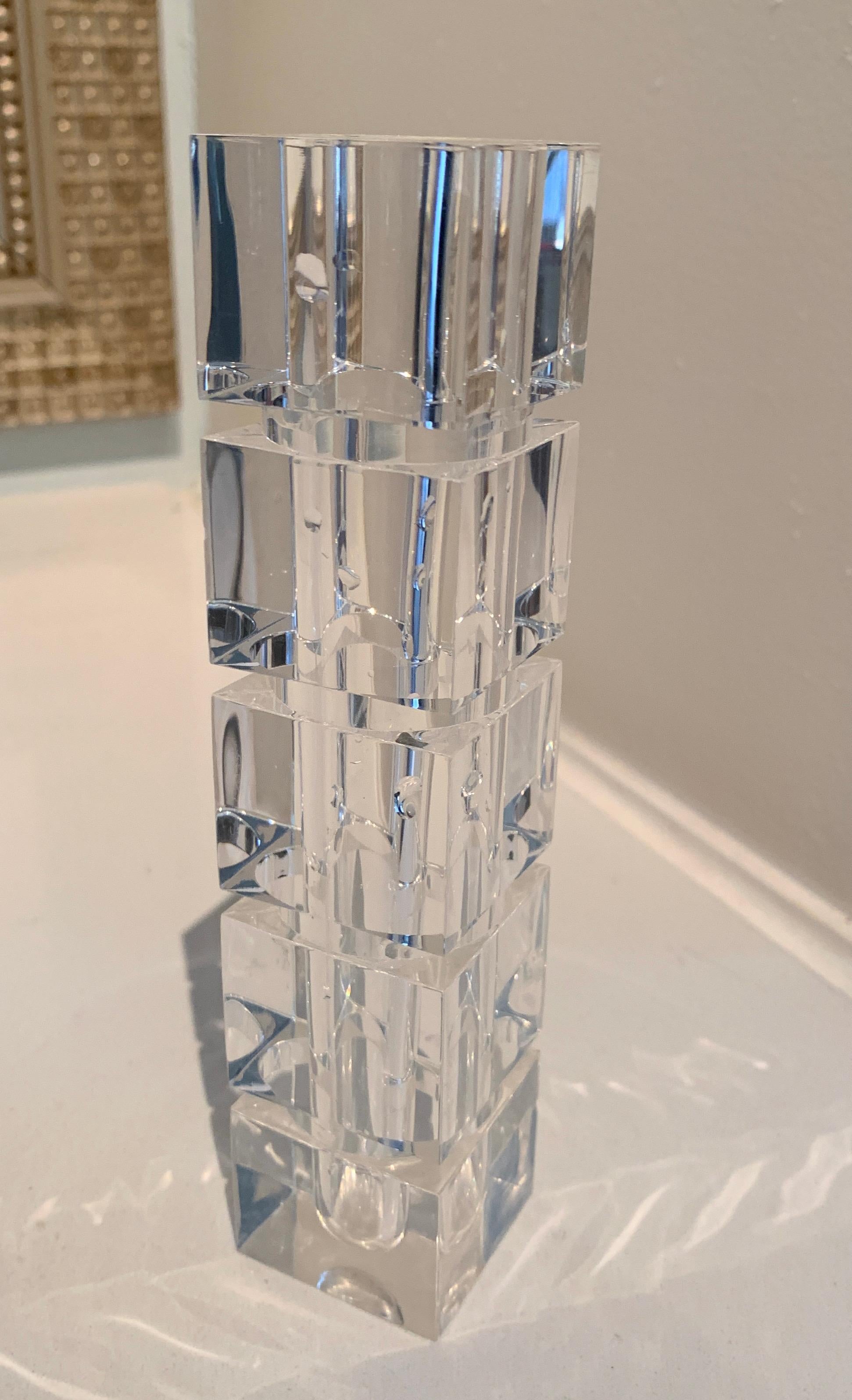 20th Century Multi Faceted Acrylic Bud Vase For Sale