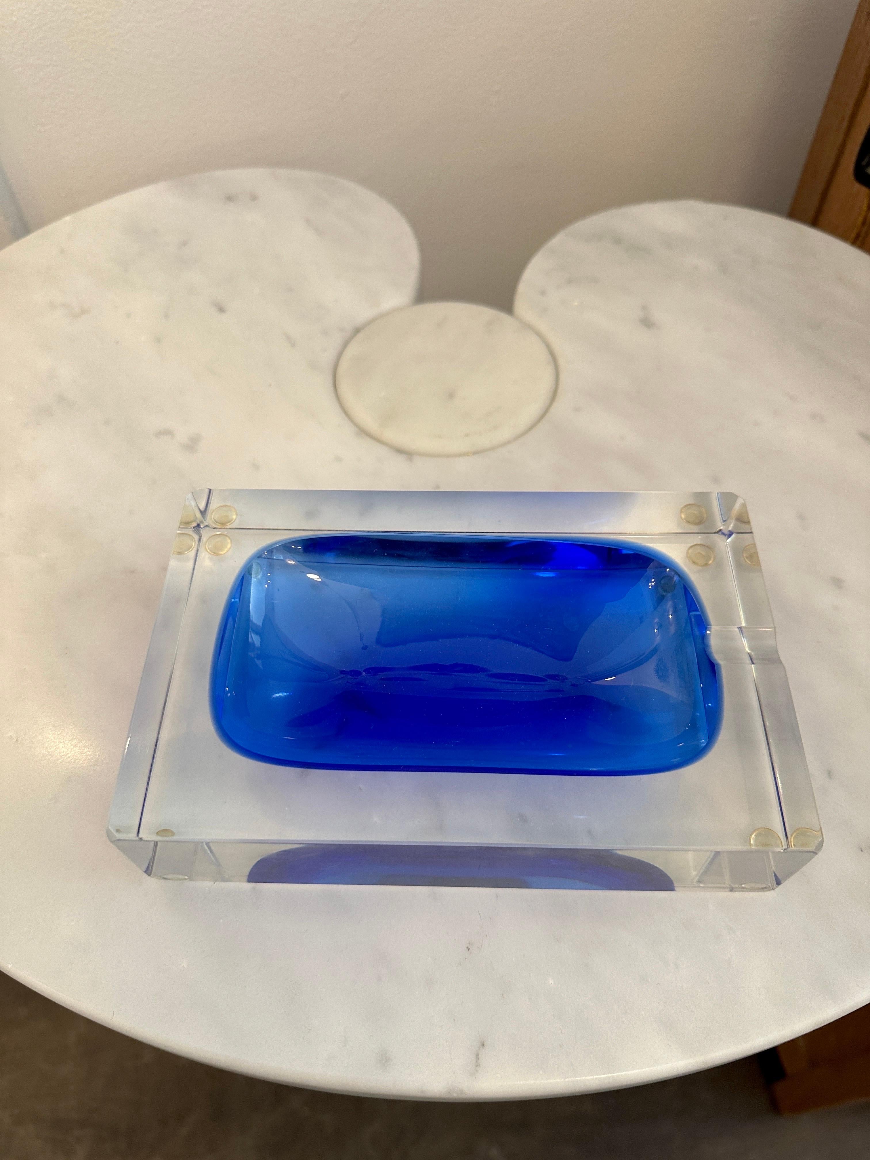 murano blue ashtray