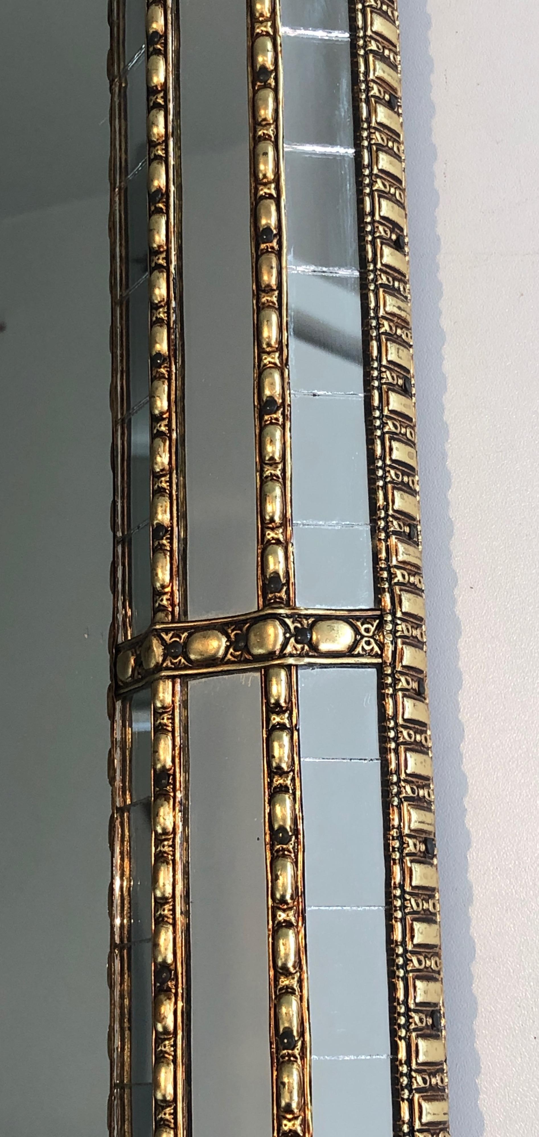Multi-Facets Mirror with Brass Garlands, French, circa 1970 For Sale 2