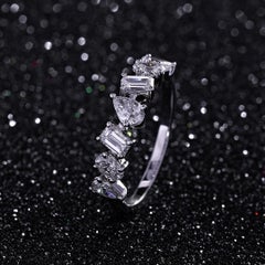 Multi Fancy Shape Diamond Ring 1 Carat 14KT White Gold