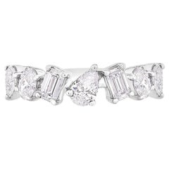 Multi Fancy Shape Diamond Ring 1 Carat 14KT White Gold