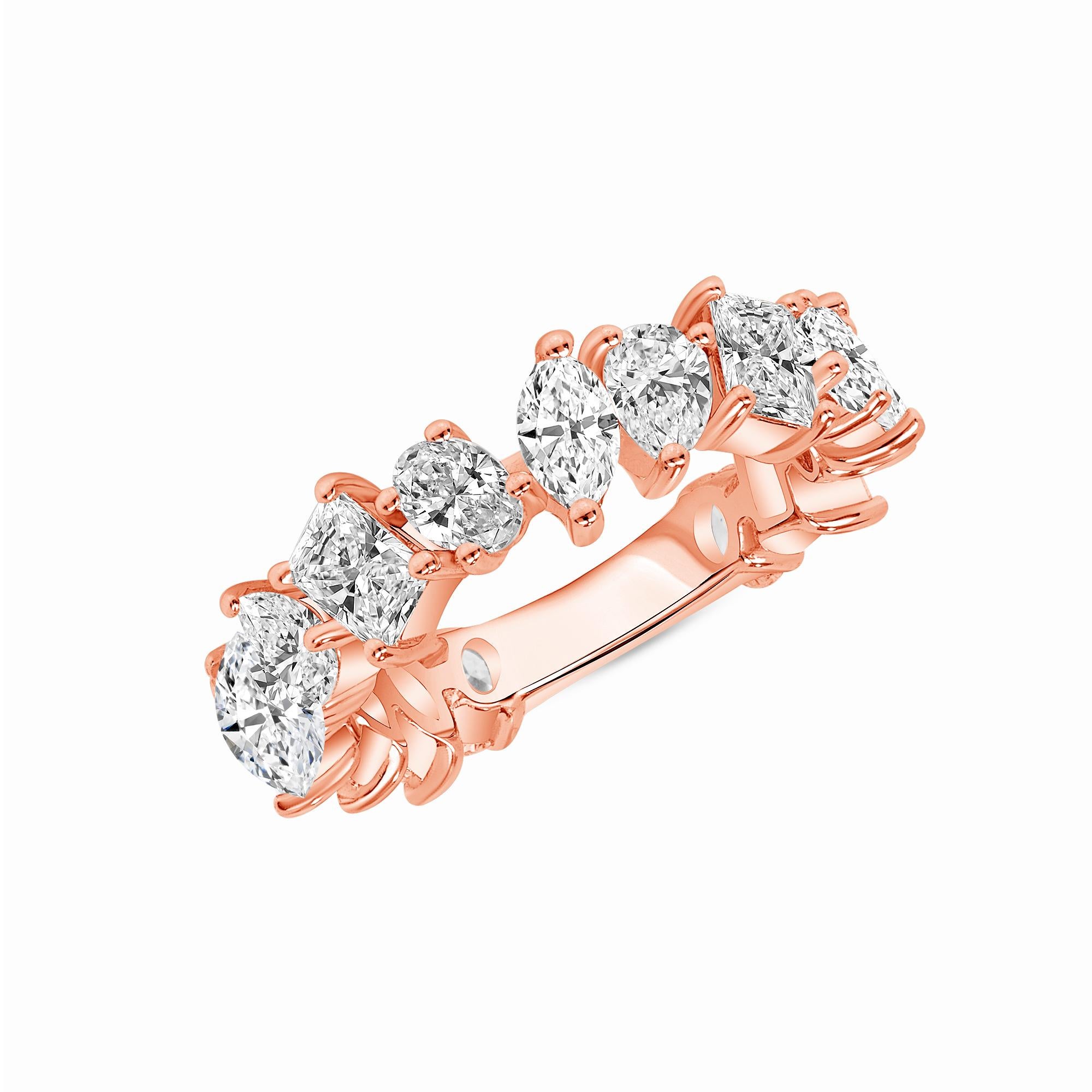 Taille émeraude Bracelet éternel en or 18 carats diamant naturel de forme variée Diamant de forme variée  en vente