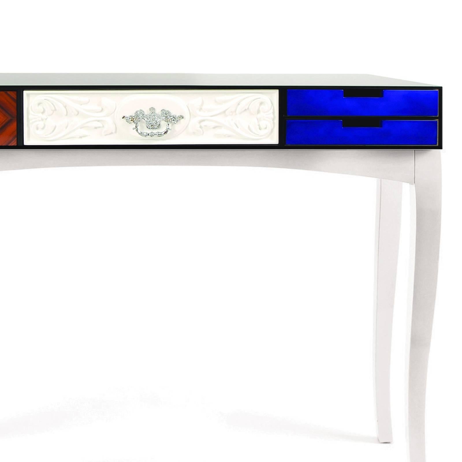 Contemporary Multi Finishes Console Table For Sale