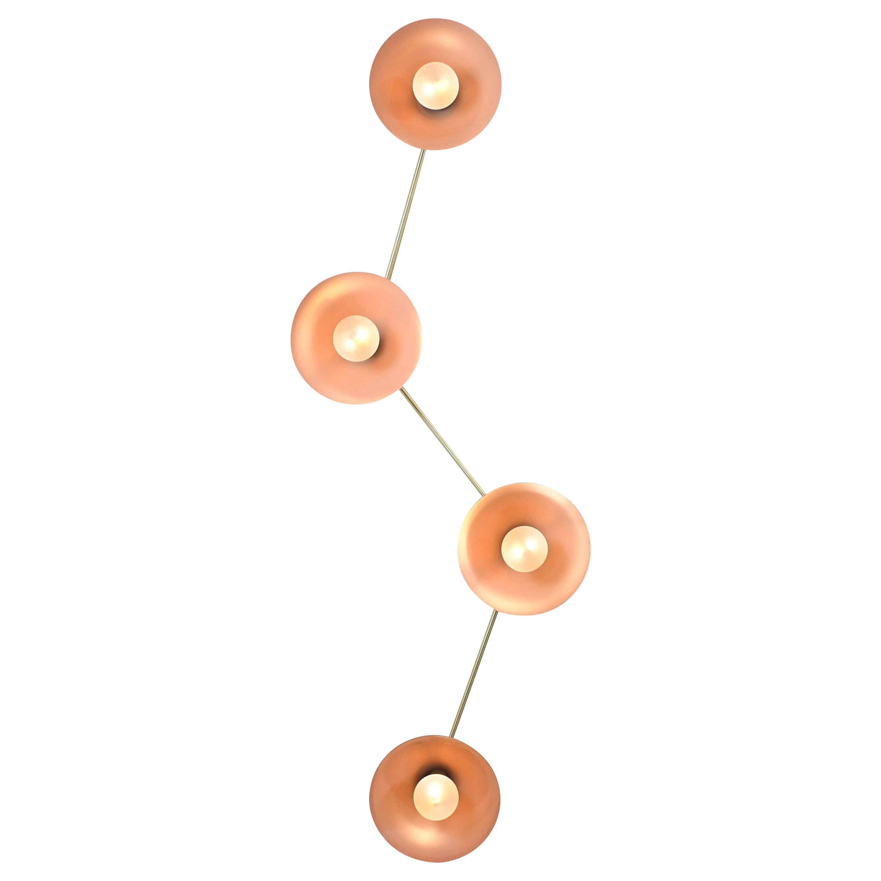 Multi-Focal Wall Light in Brass and Blush Enamel by Blueprint Lighting, 2019