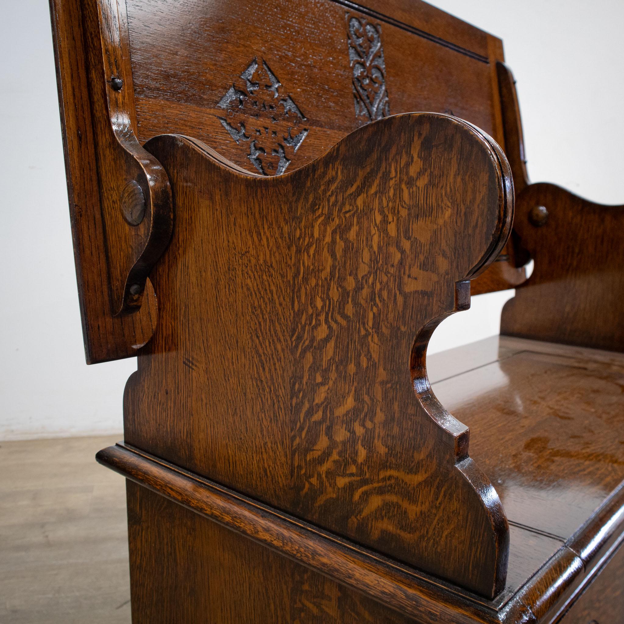Multi-Functional Oak Monks Bench For Sale 4