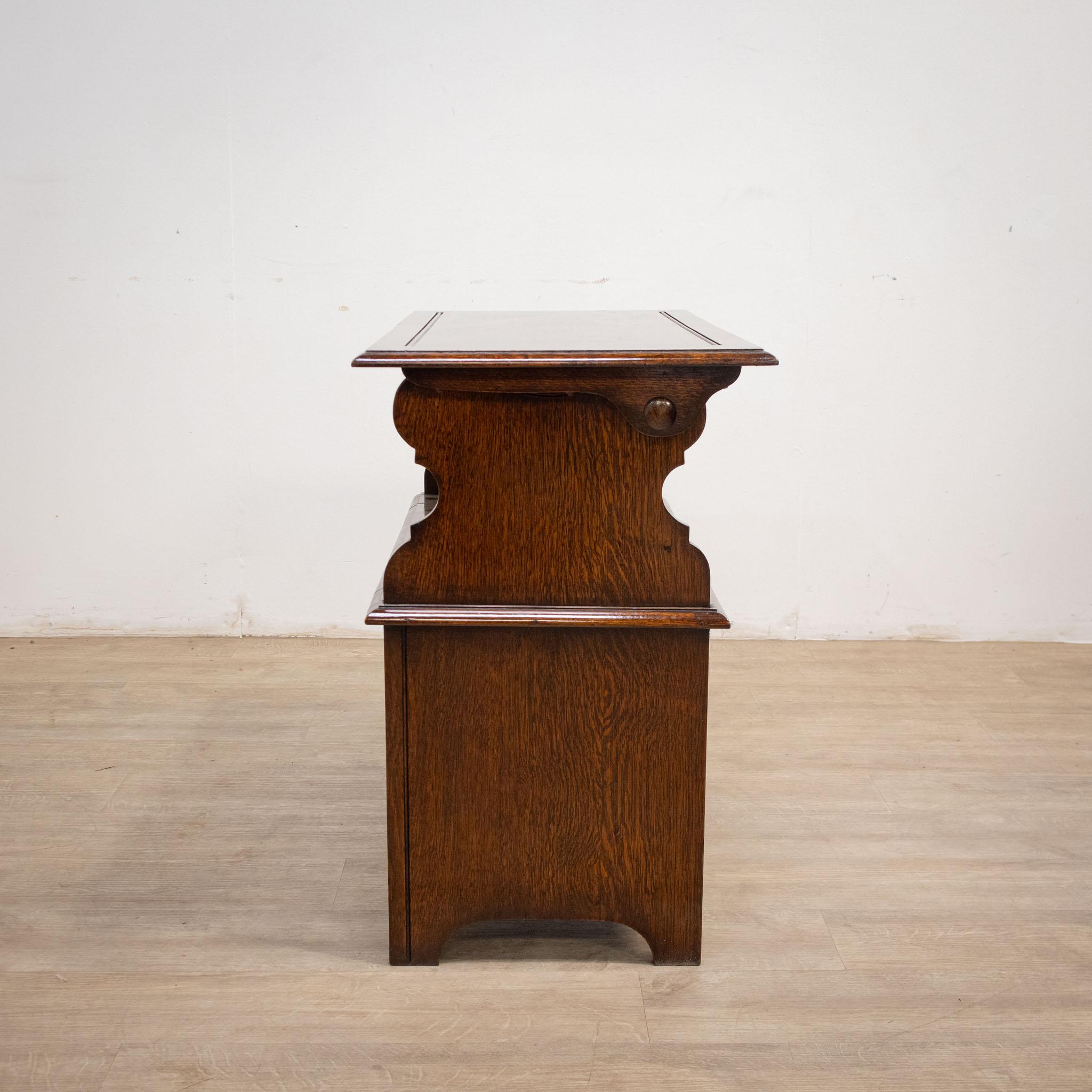 Carved Multi-Functional Oak Monks Bench For Sale