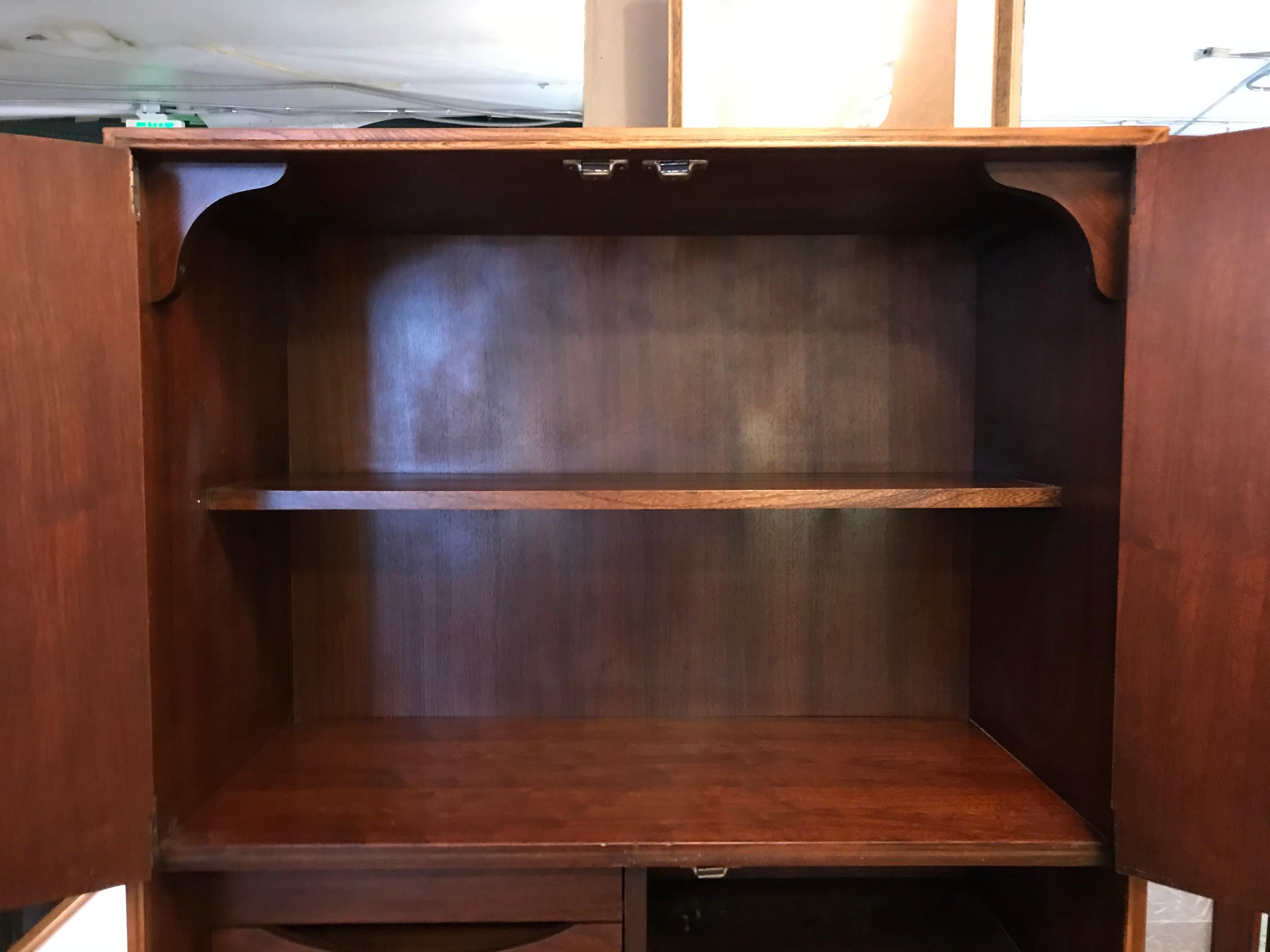 Multi-Functions Walnut Cabinet by Raymond Loewy for Mengel Co. In Excellent Condition In Pasadena, CA