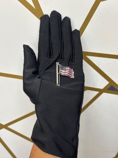 Multi Gem American Flag Brooch