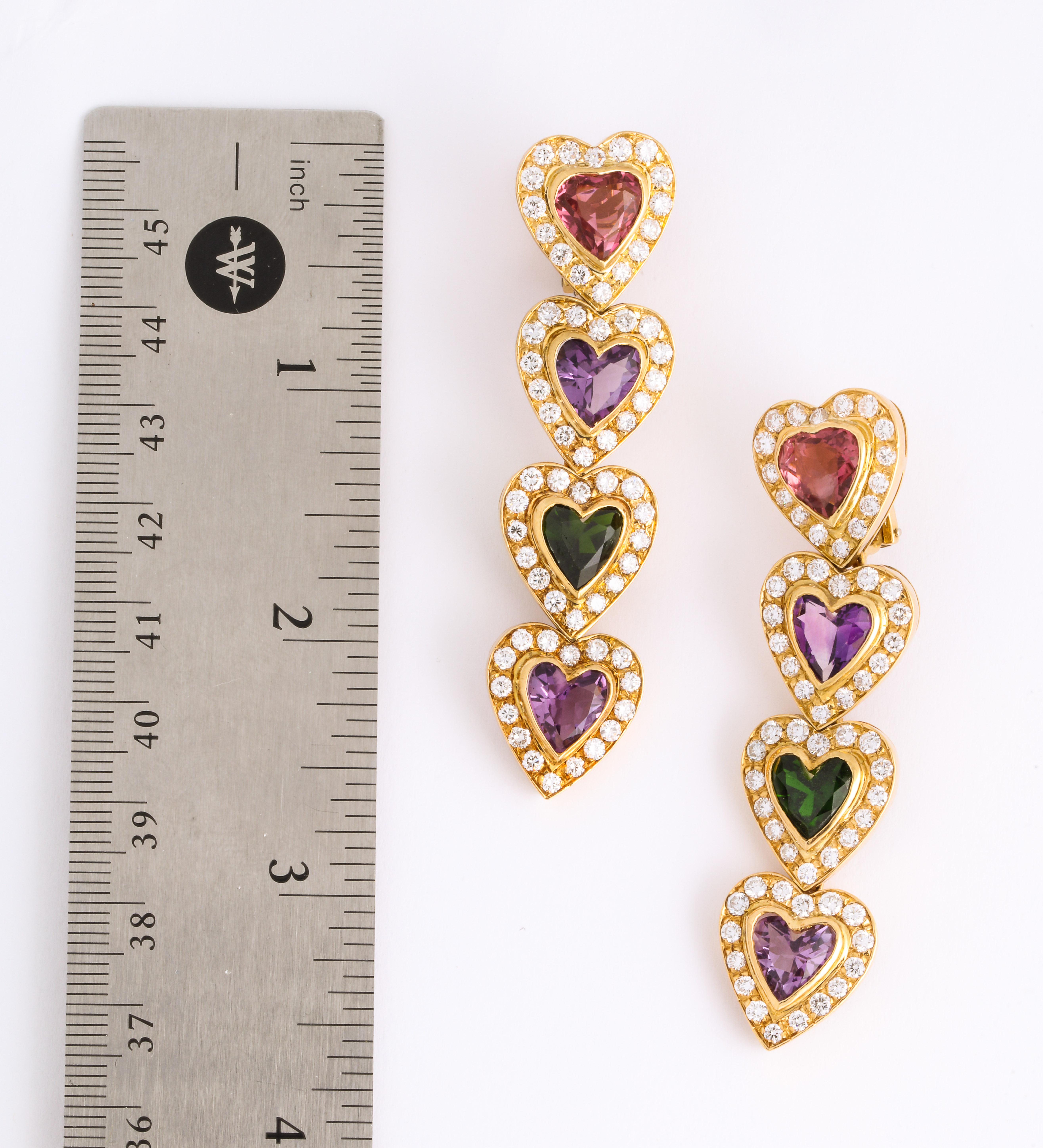 heart gem earrings