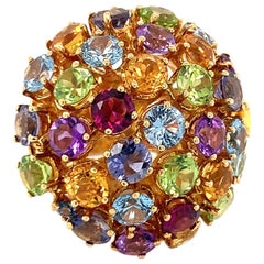 Anello Bombe Multi-Gem in oro giallo 18 carati, anni '60 circa
