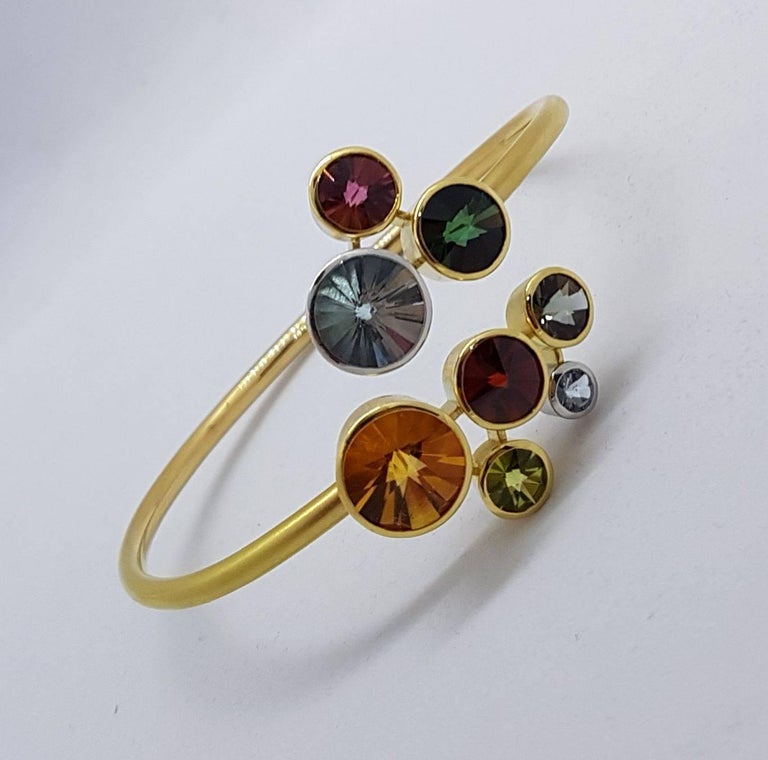 Multi Gem Cuff Bracelet Atelier Munsteiner For Sale at 1stdibs
