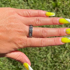 Multi Gem & Diamond Platinum Wedding Band