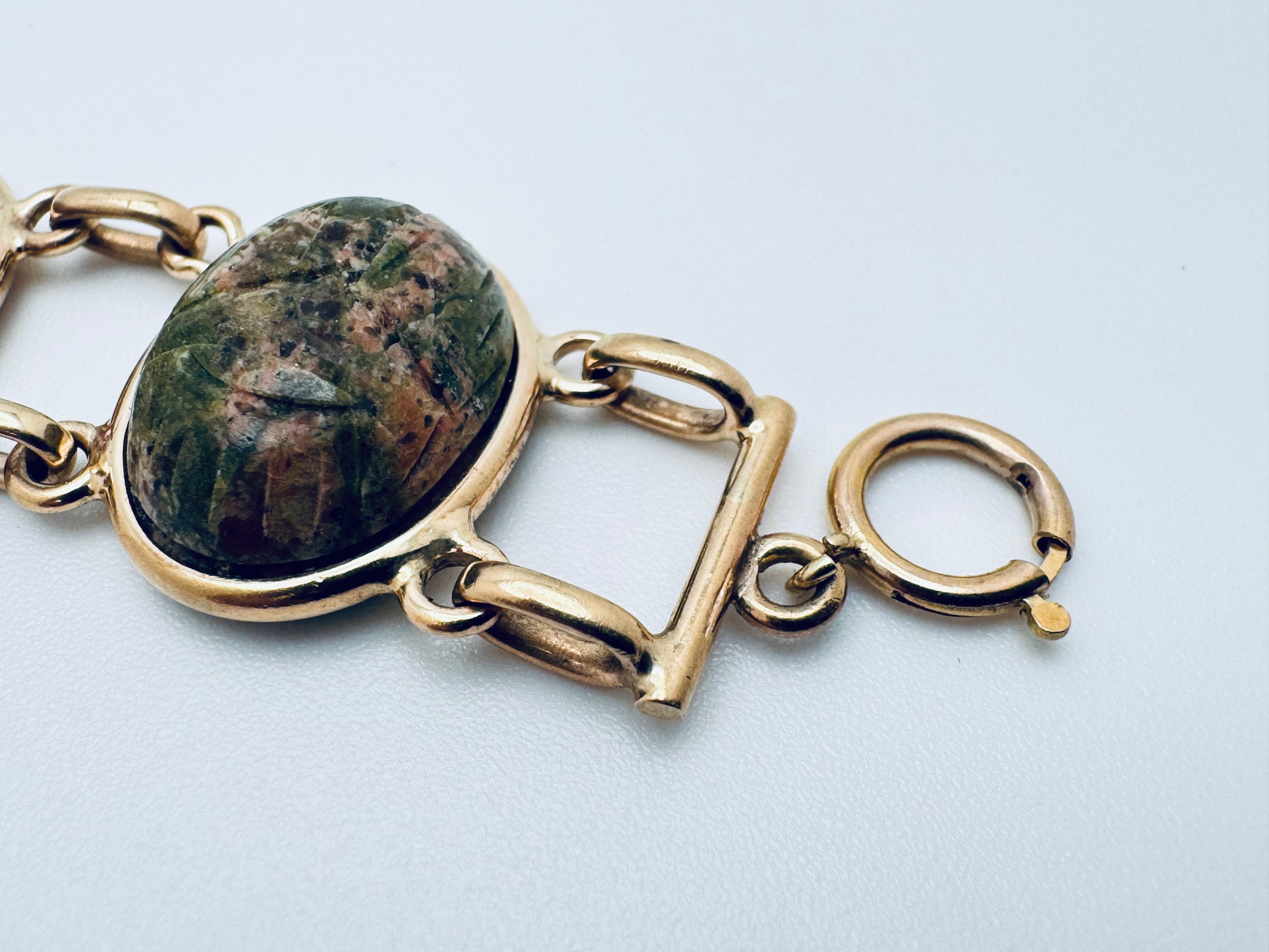 Pulsera Escarabajo Grabada Multi-Gemas en Bueno estado para la venta en Palm Desert, CA