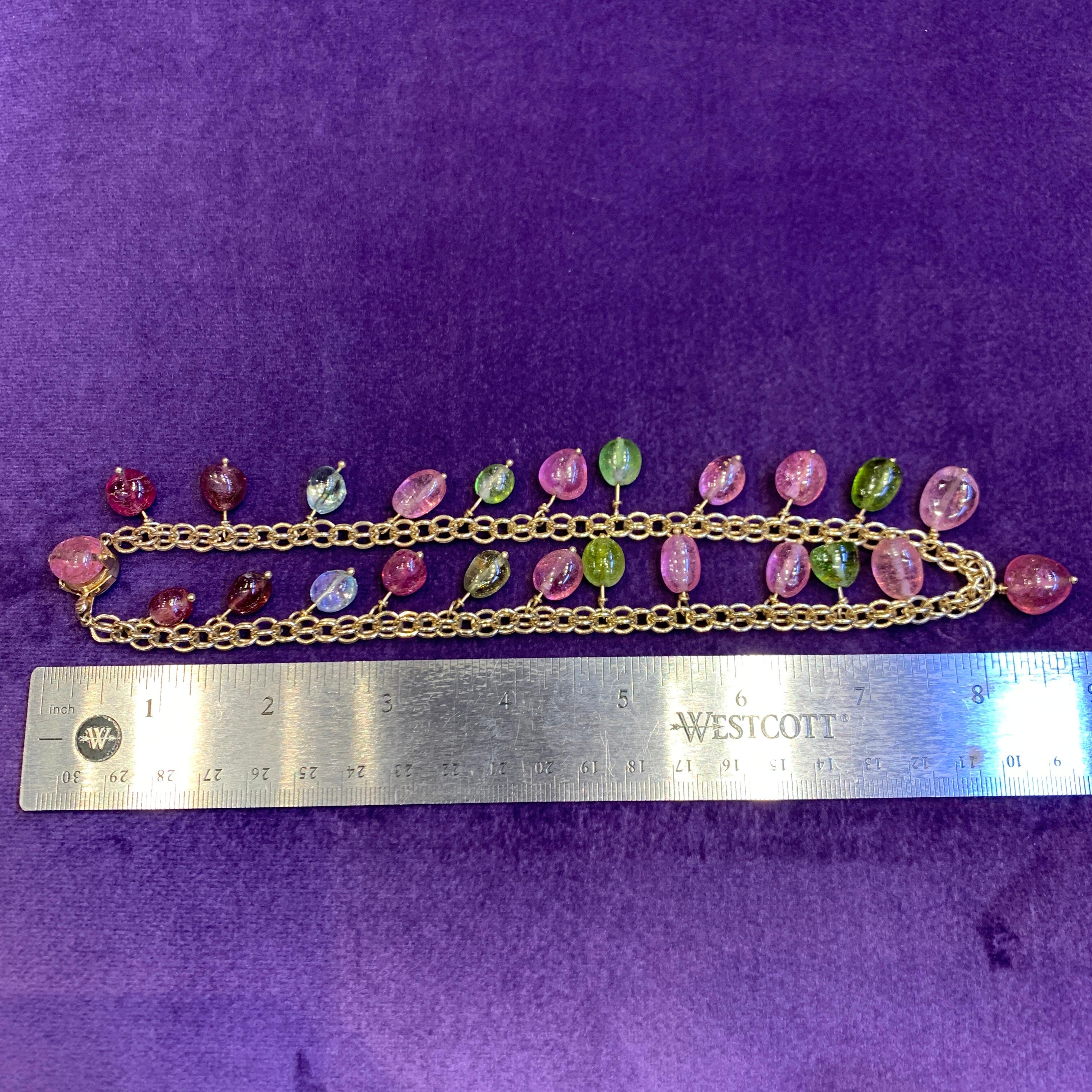 Multi Gem Gold Necklace in vendita 3
