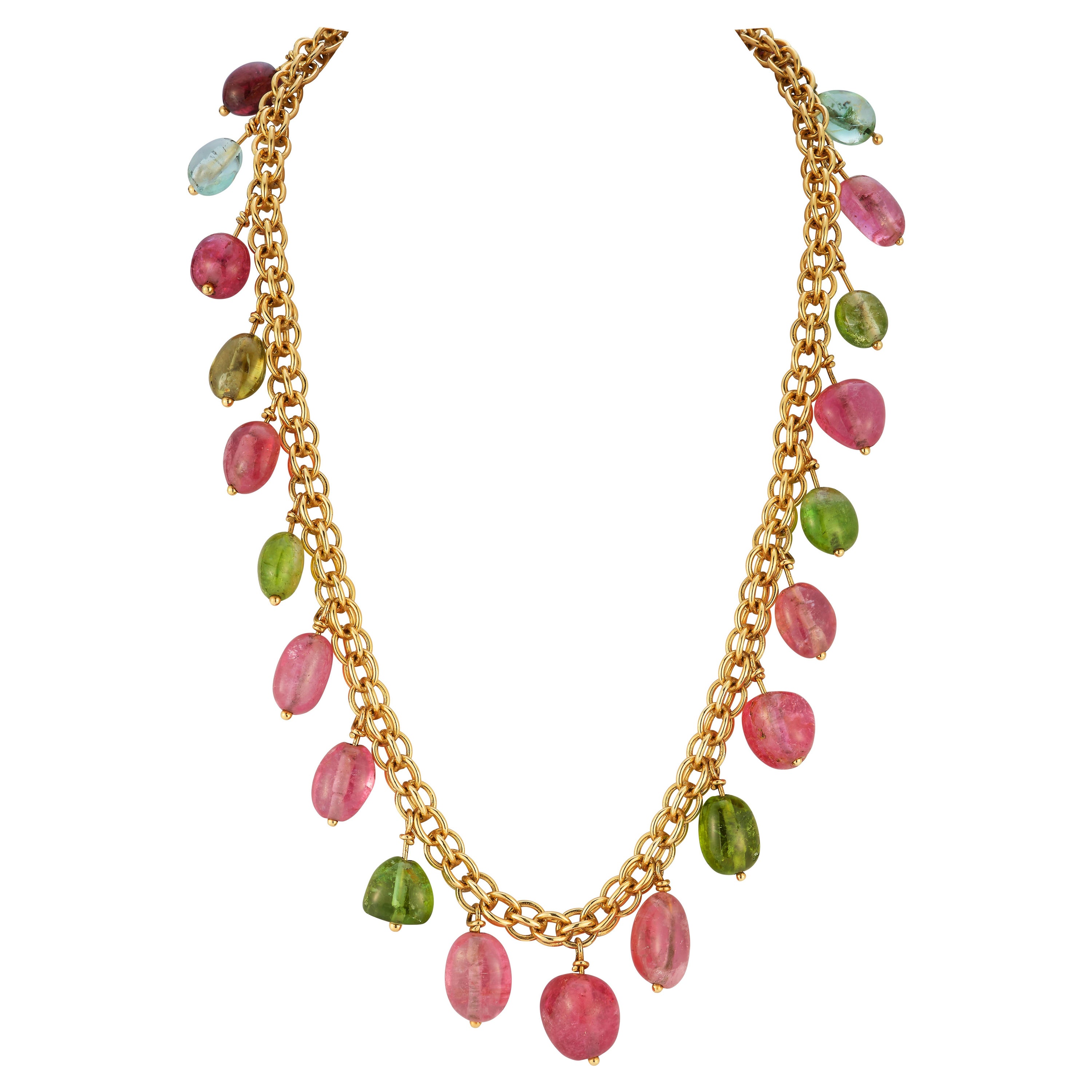Multi Gem Gold Necklace