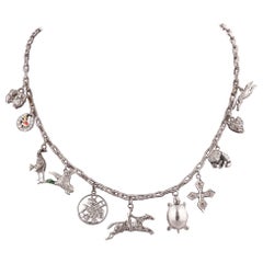 Collier à breloques multi-gemmes