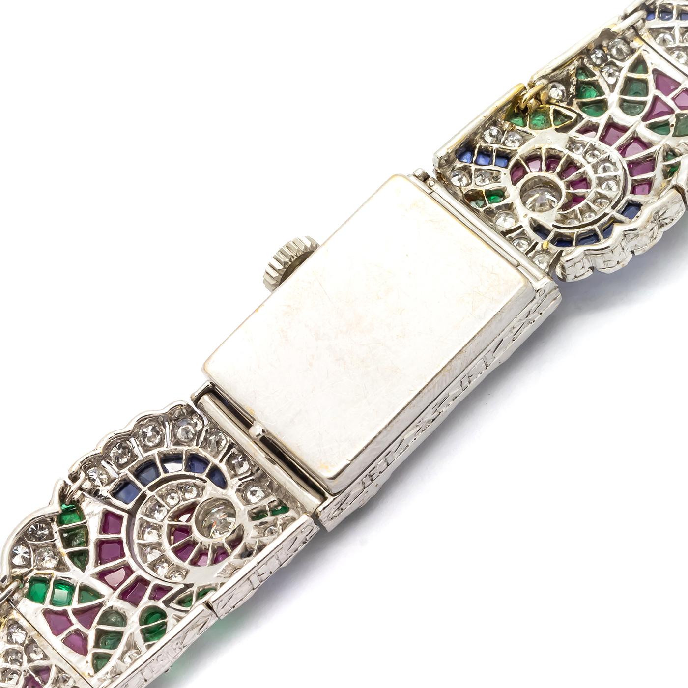 Women's Multi Gem-Set Diamond Cocktail Wristwatch