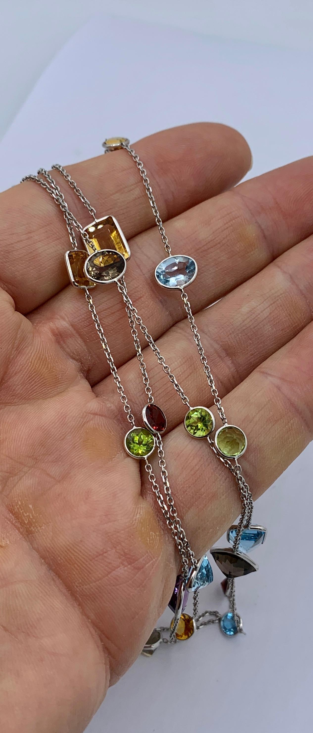 multi gemstone station necklace