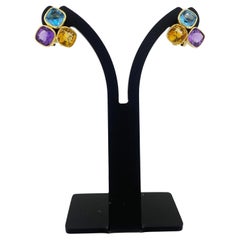 Mehr Edelsteine - Topas, Amethyst, Citrin - Forget Me Not 14K Gelbgold Ohrringe