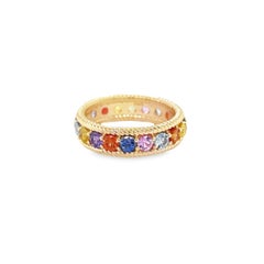 New 18k Rose Gold and Natural Coloured Sapphires Cocktail RIng